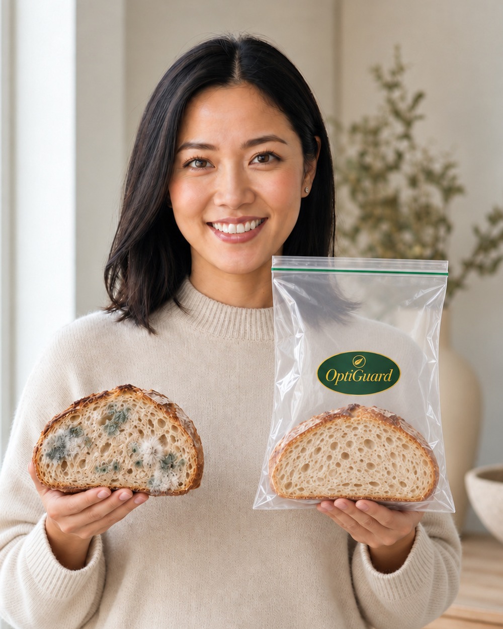Bread before and after OptiGuard, day 10