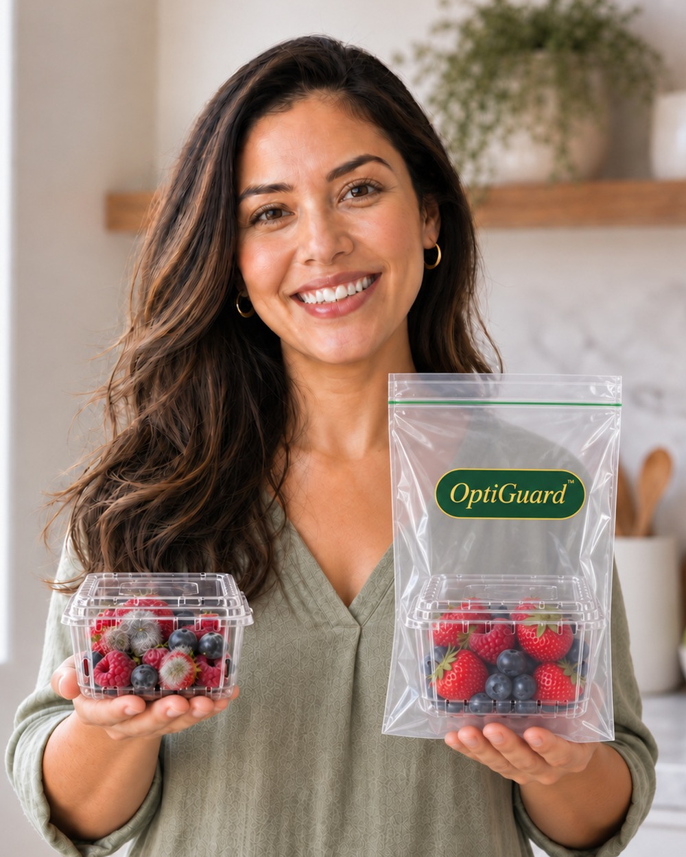 Berries before and after OptiGuard, day 10